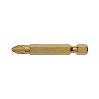 HOGERT, HT1S395, Screwdriver bit, PZ2 50 mm, S2 steel, titanium coated, 2- piece blister