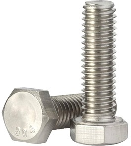 1"X 6" S.S.304-A2 HEX SCREW FULL THREAD AS PER BS-1083 (BSW THREAD)
