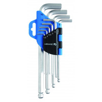 HOGERT, HT1W804, 9- piece ball-end hex keys set, CrV steel