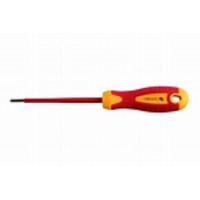 HOGERT, HT1S904, Insulated slotted screwdriver 4 x 100 mm, 1000 V, S2 steel